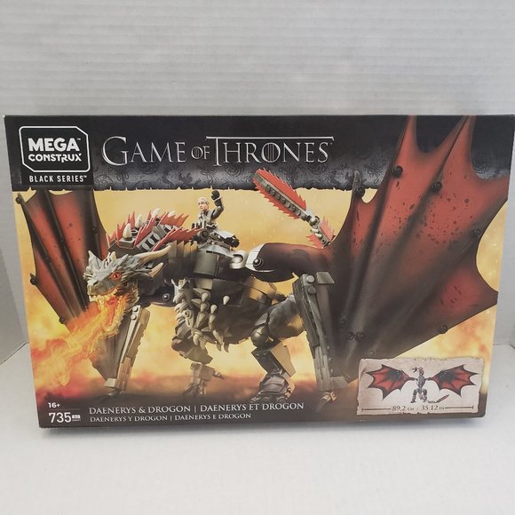 New Mega Construx GAME OF THRONES Daenerys & Drogon HBO Series 735 pcs Building - Picture 1 of 15